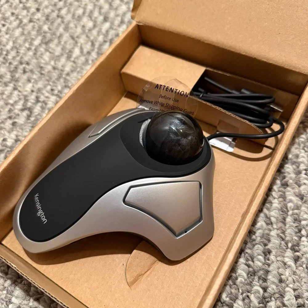 Kensington Orbit Optical Trackball Mouse Left and Right Hand Black/Silver